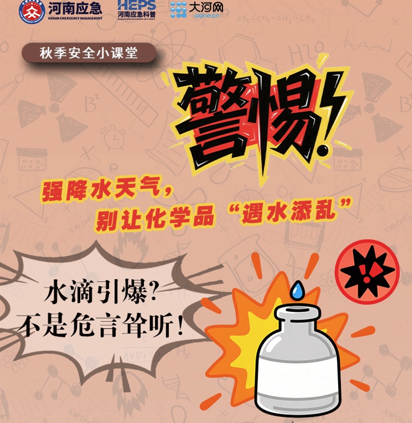 秋季安全小课堂：警惕！强降水天气，别让化学品“遇水添乱”