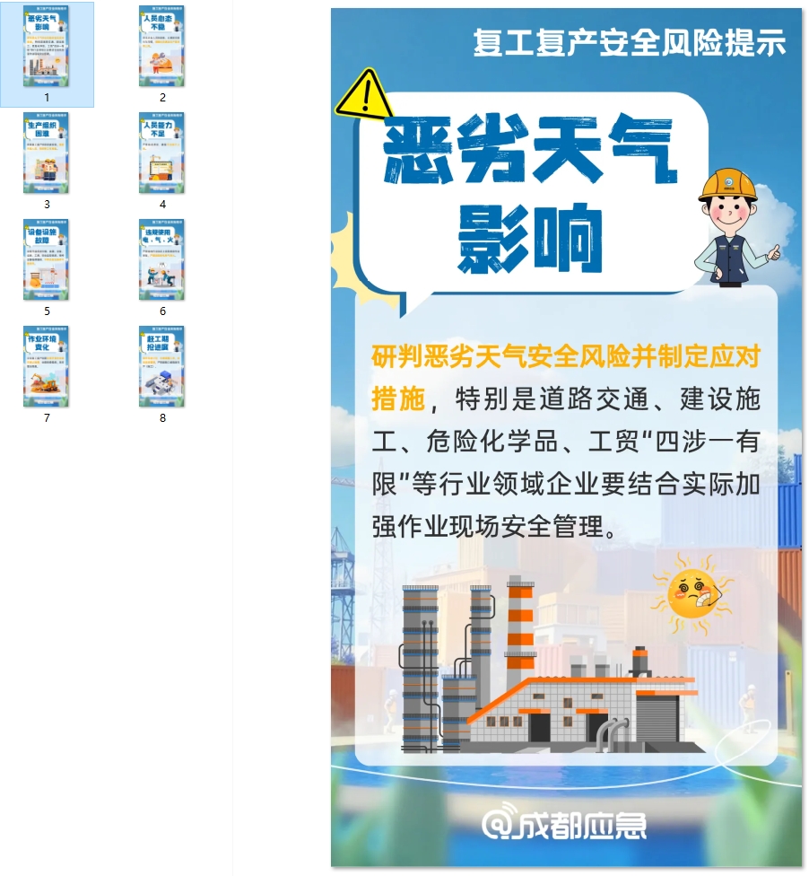复工复产安全风险提示
