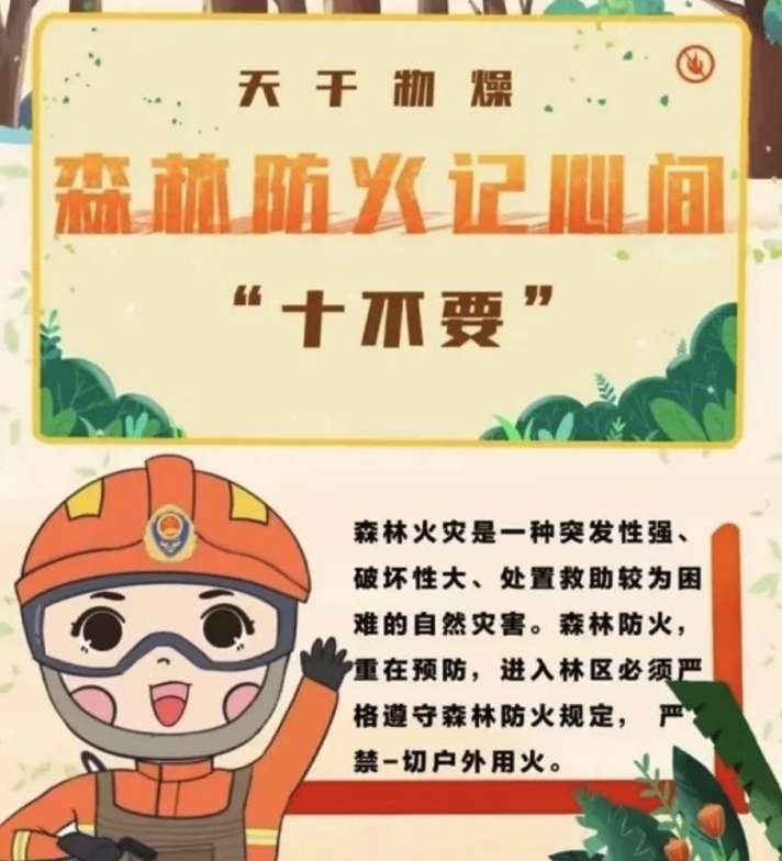 天干物燥，森林防火“十不要”！