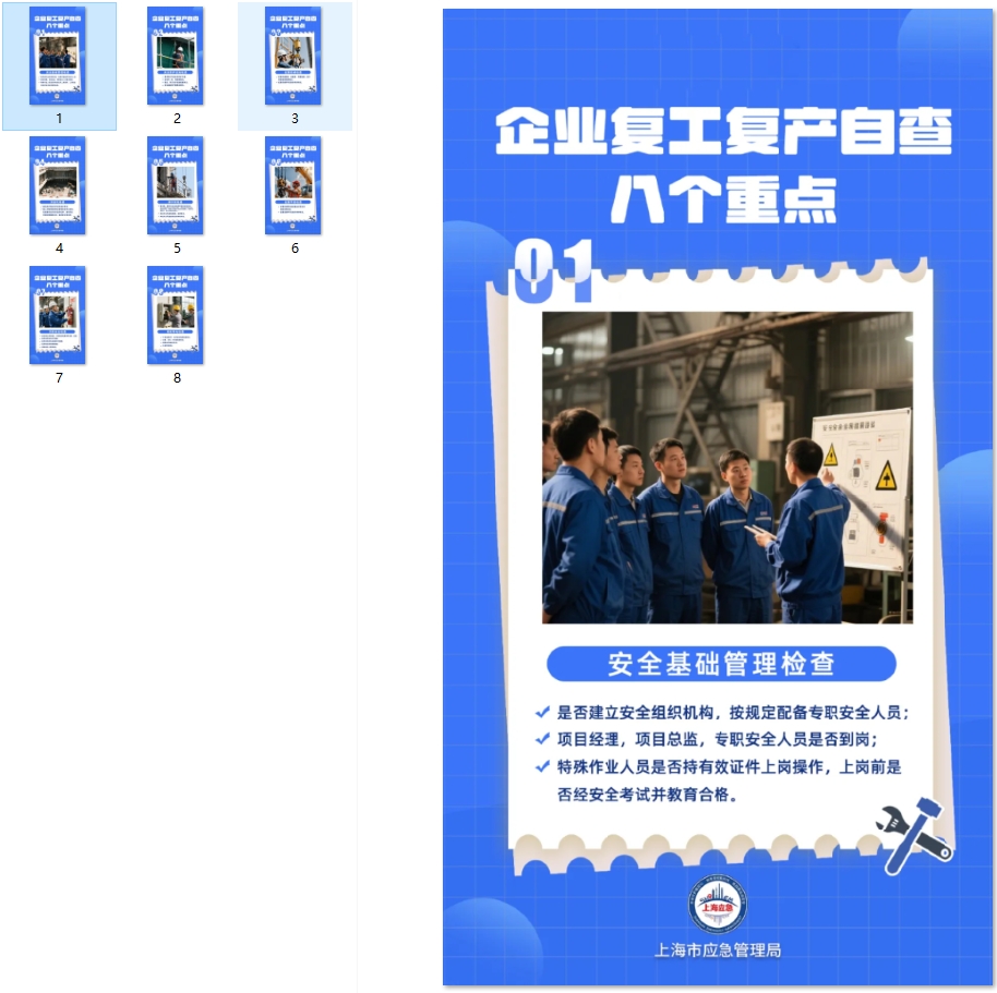 企业复工复产自查八个重点